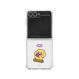 [S2B] KAKAO FRIENDS CHOONSIK Clear TPU+PC Bumper Case Galaxy Z Flip6 – Crystal Clear, Shock-Absorbing, Camera & Button Protection for iPhone & Galaxy - Made in Korea